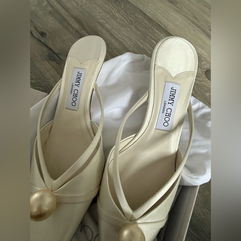 Jimmy Choo Bridal Sana 50 embellished satin mules - Picture 3 of 6